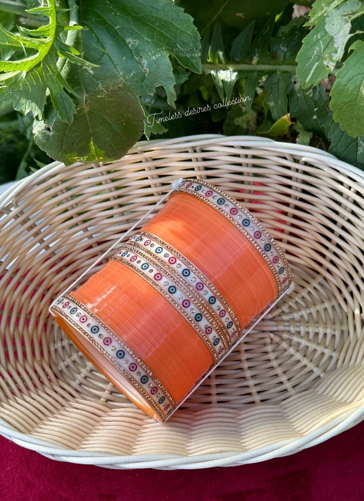 Peach Chooda Bangles