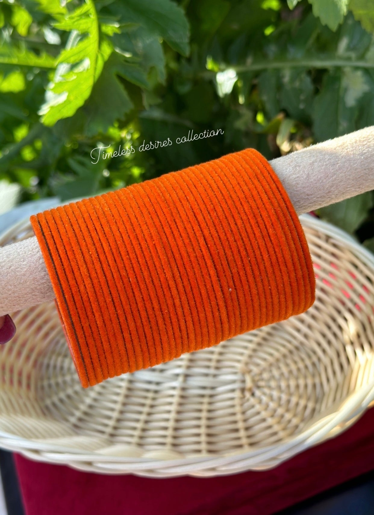 Orange Plain velvet bangles pack of 36 bangles
