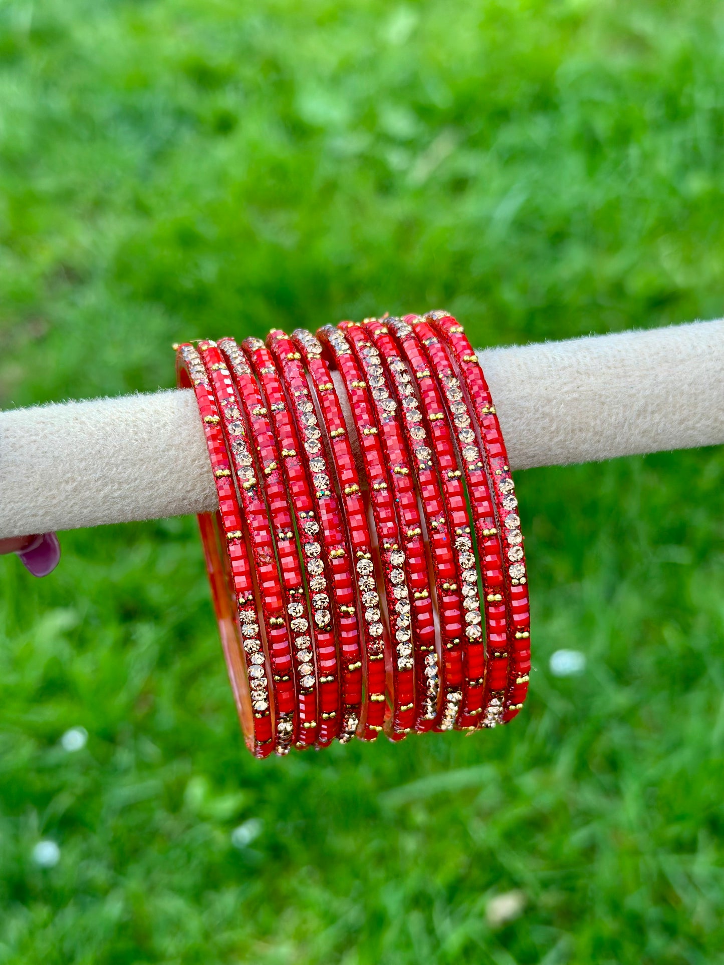 GLASS Bangles in red ( Karwa Chauth Special)