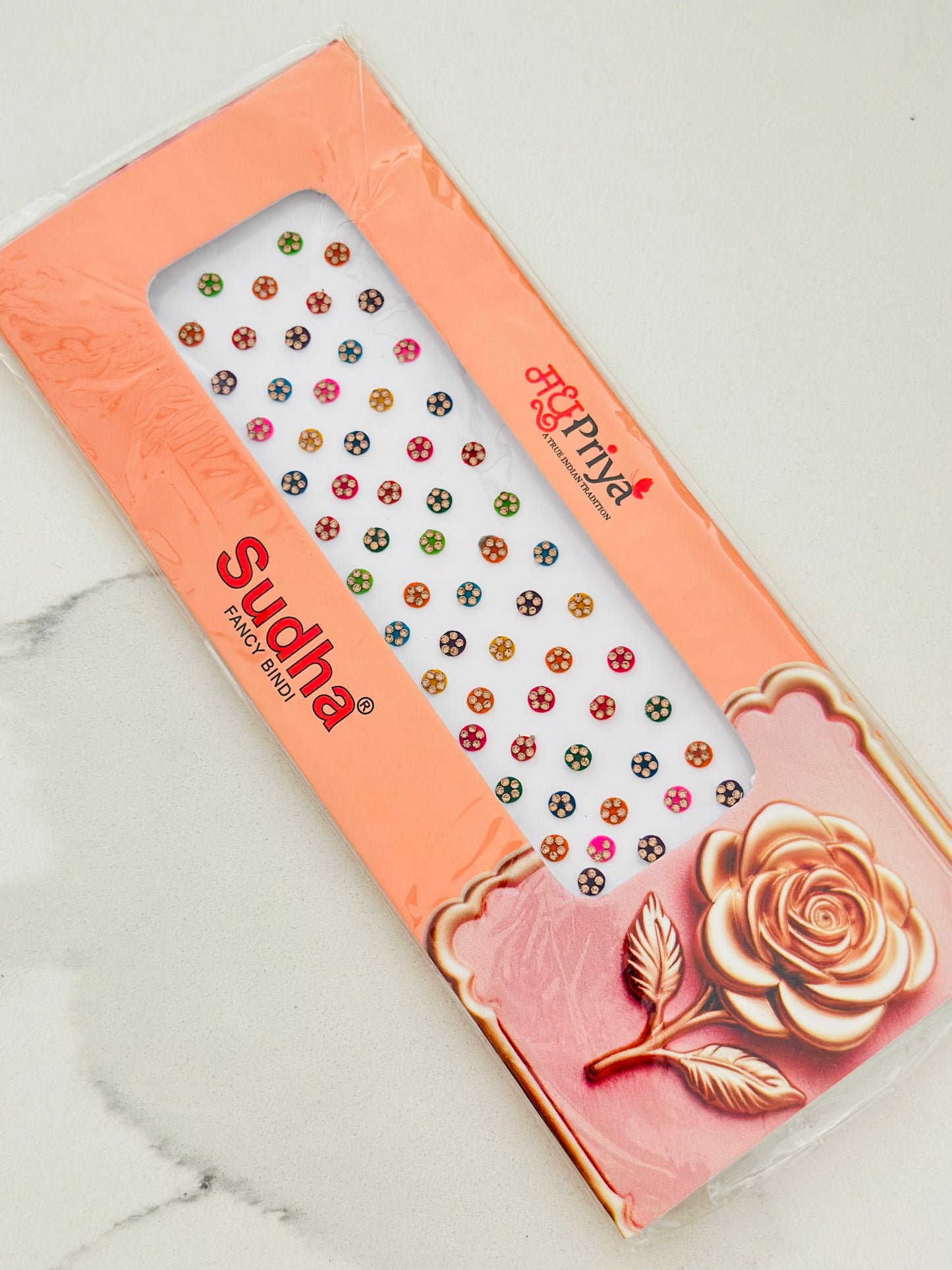 Multi colour bindi card