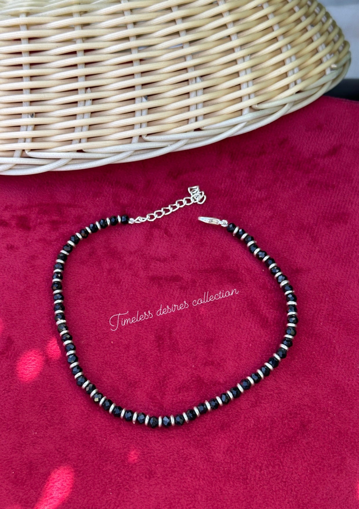 Black sleek anklet adult size