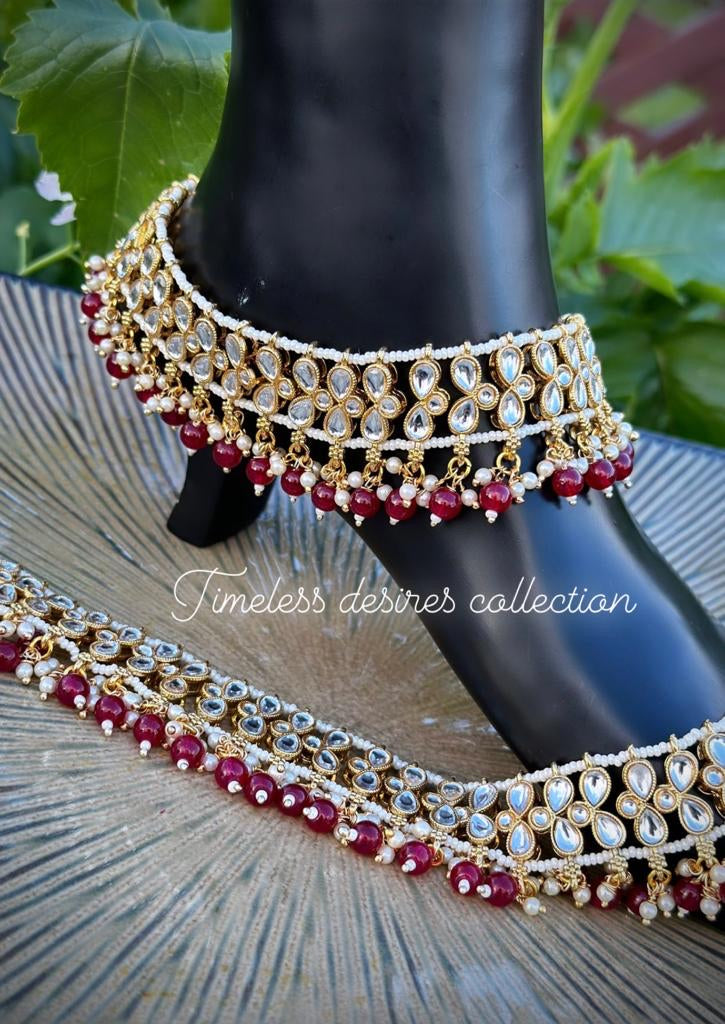 Statement Jhanjra / Anklets in Kundan (TD-32)