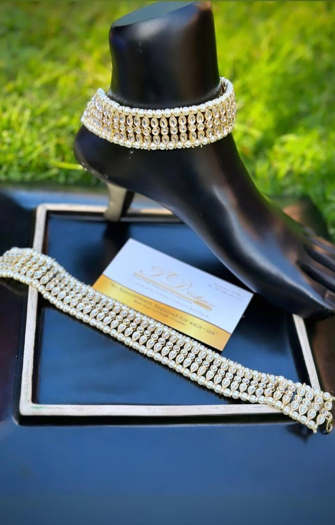 Statement Kundan anklets / Jhanjra (TD-22)