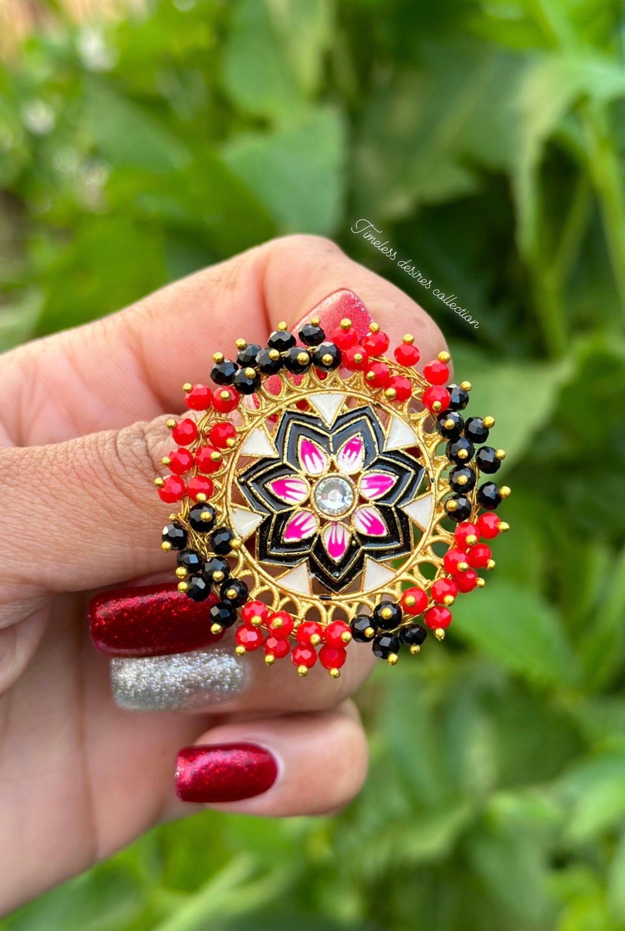 Meenakari studs in gold plating