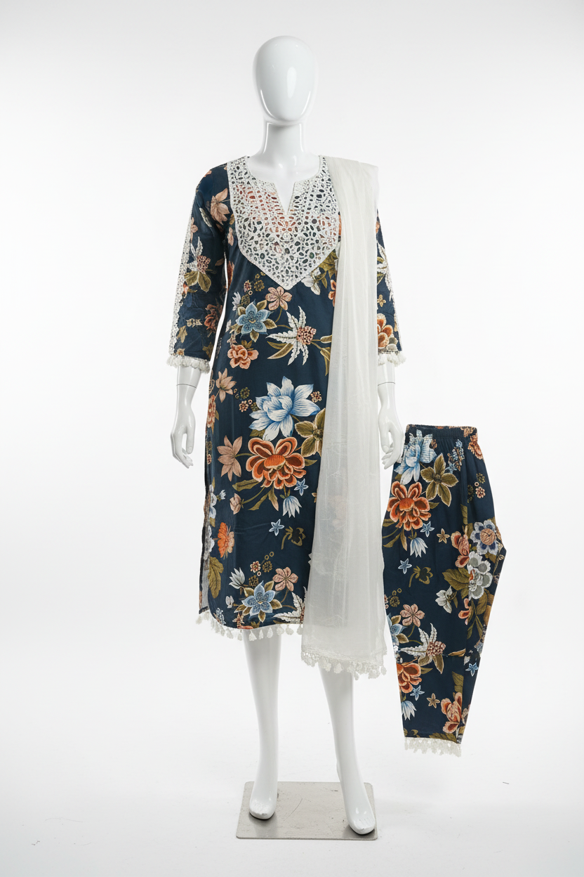 Indo western mirror work suit - Code: 323 ( get free earrings with it ) size - XXL