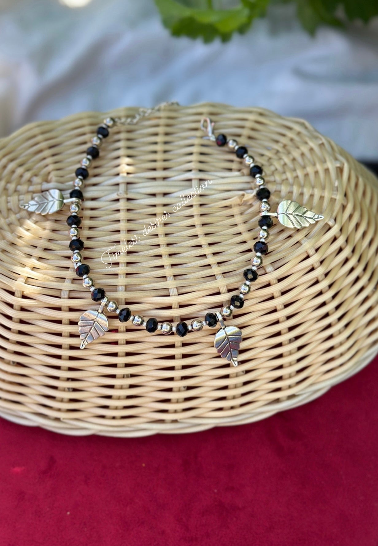 Black sleek anklet adult size