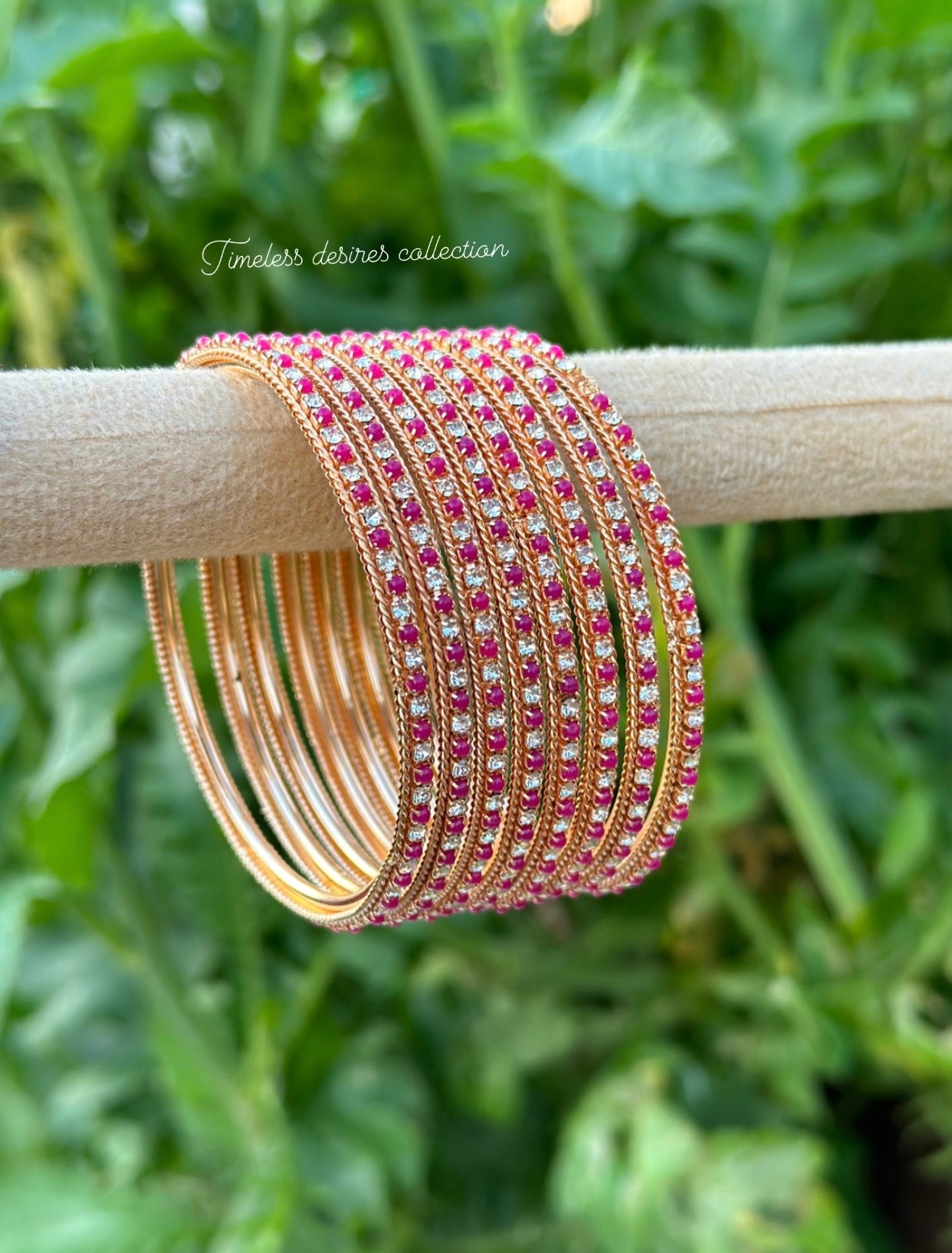 Hot pink bangles set