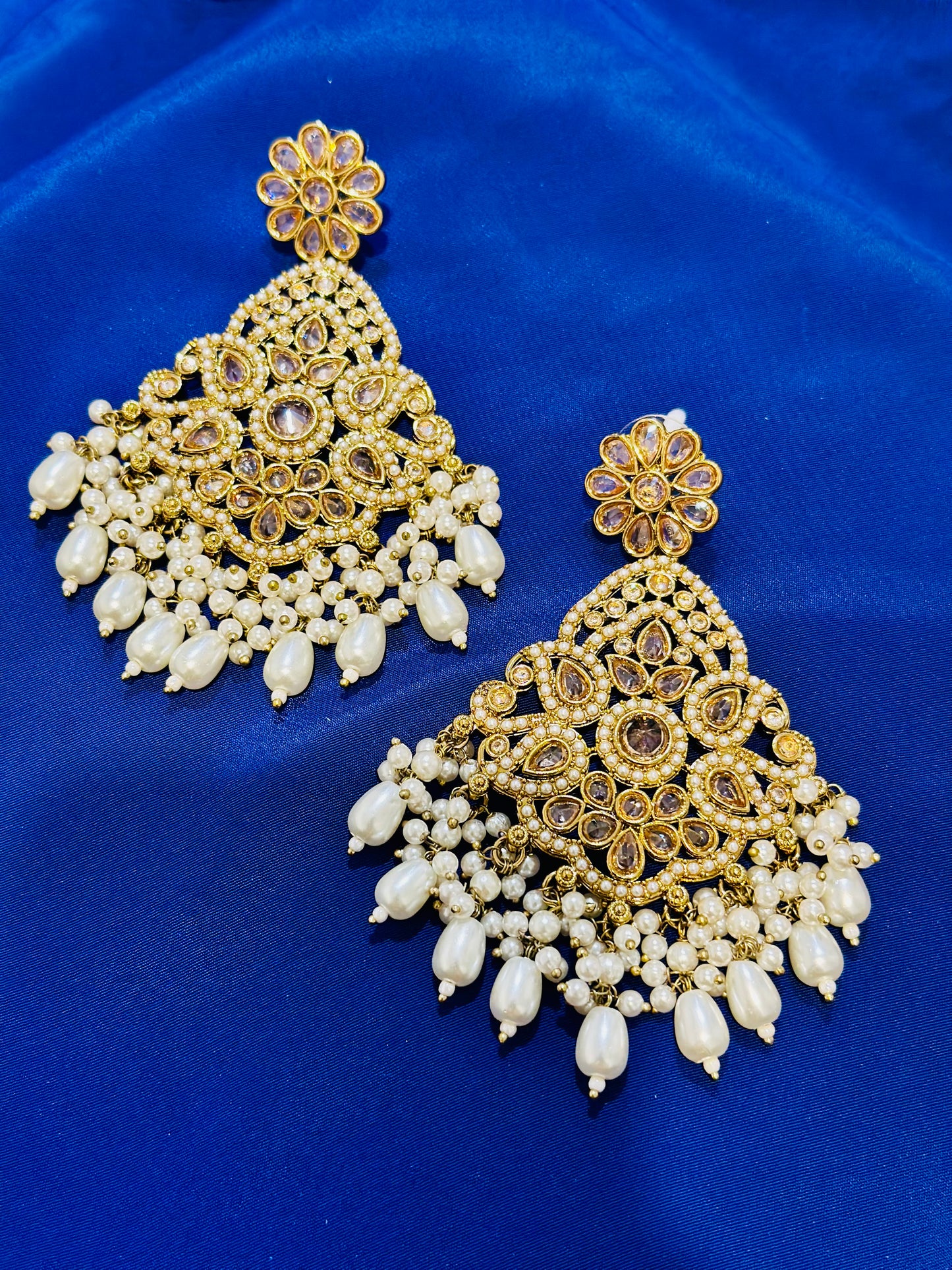 Polki earrings, Colour: Golden , (Code: X6)