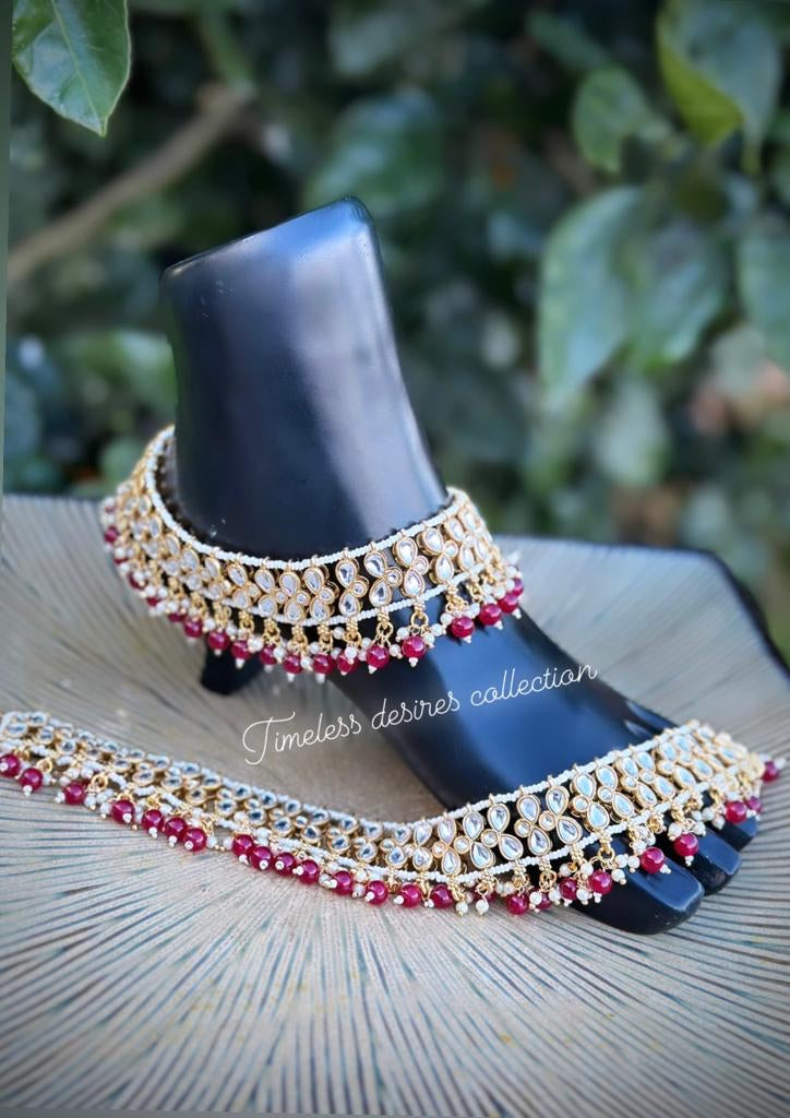 Statement Jhanjra / Anklets in Kundan (TD-32)