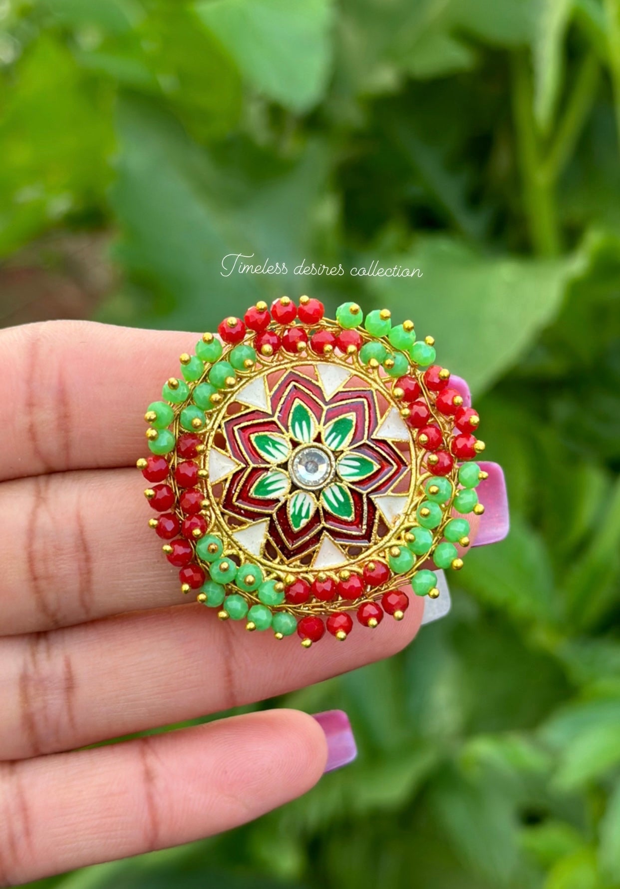 Meenakari studs in gold plating