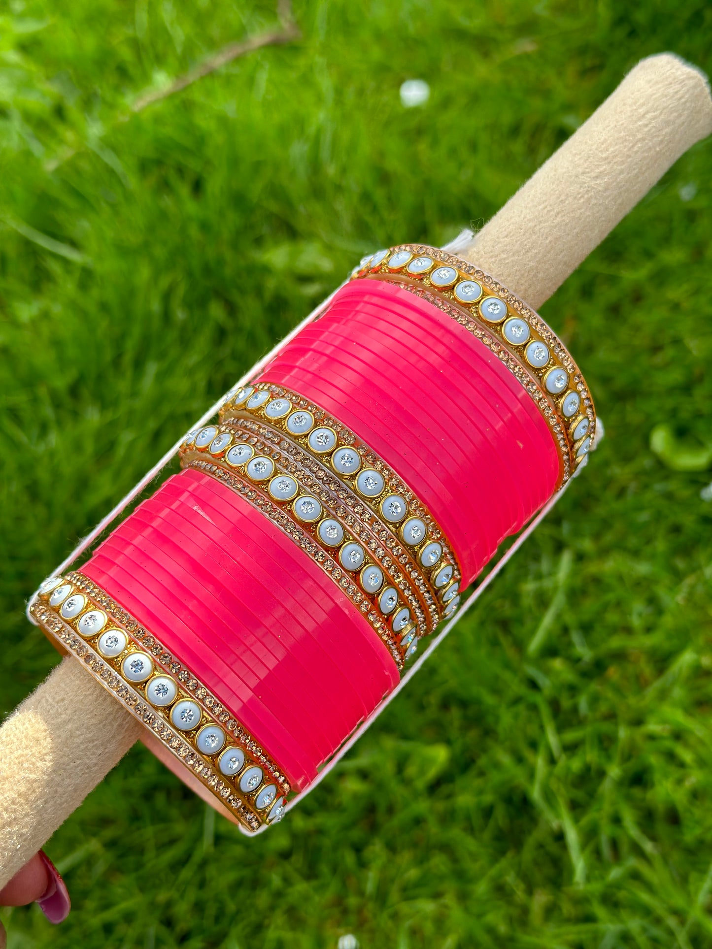 Bright Baby Pink colour Chooda bangles