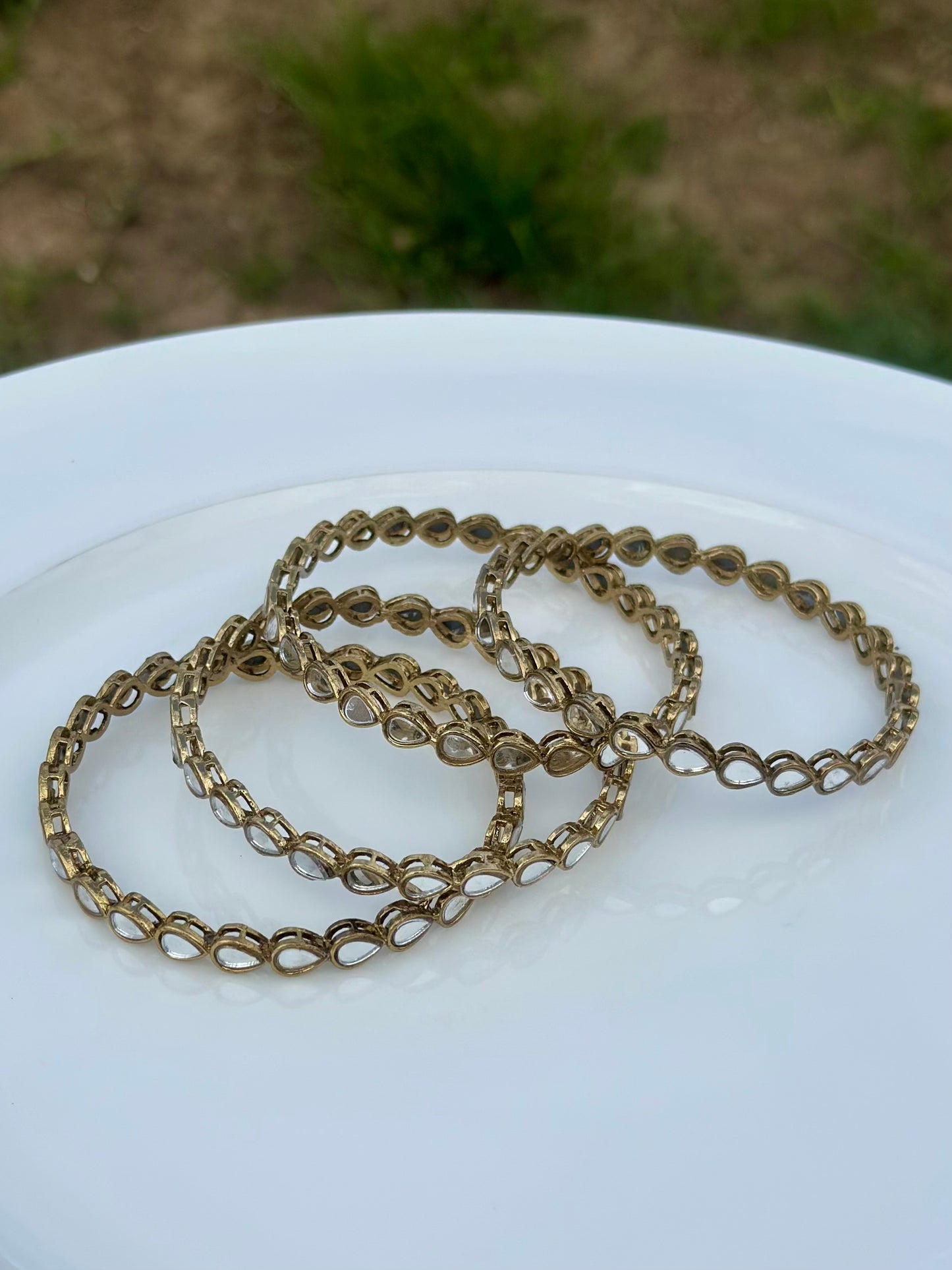 Golden mirror kangan (set of 4) B12