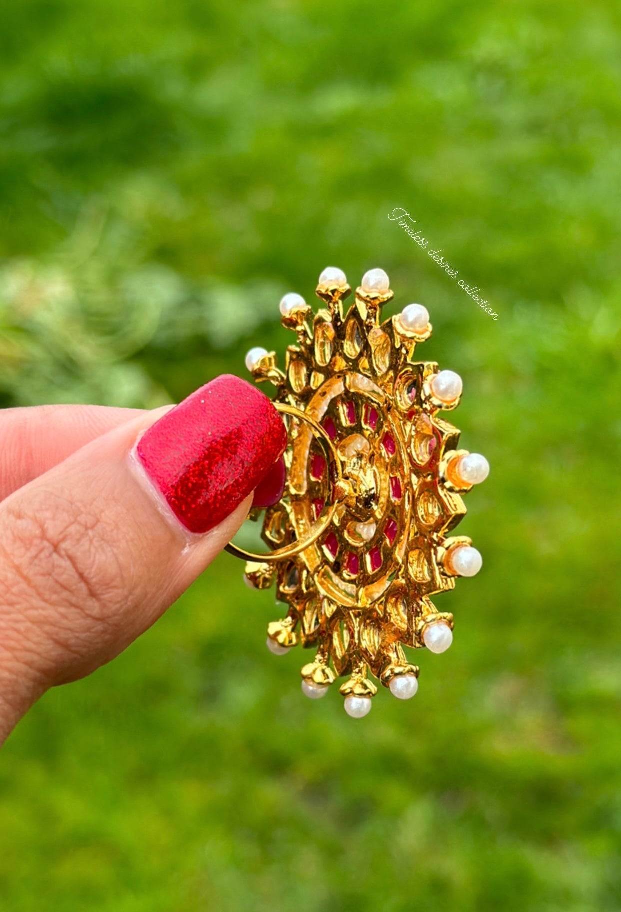 Oversized multi ring in kundan
