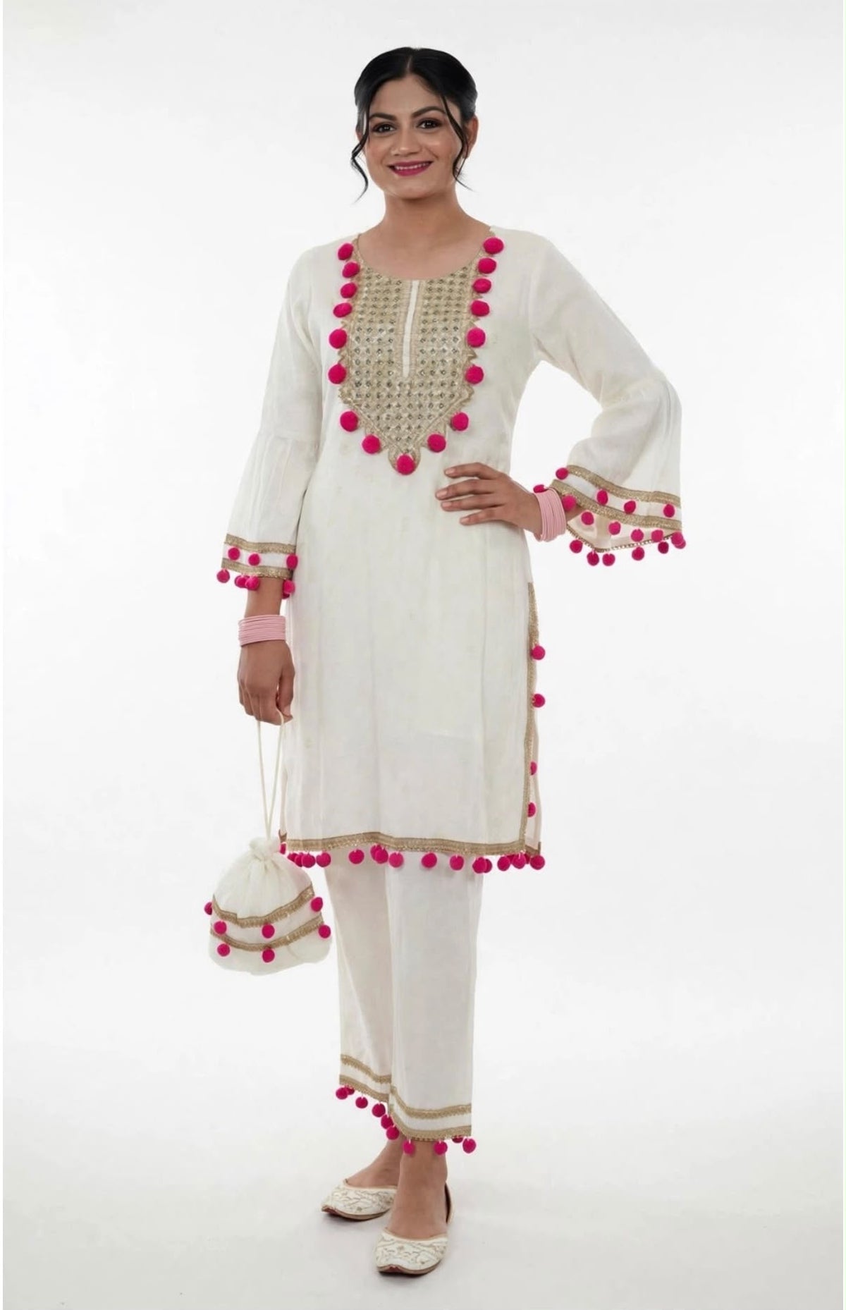 Stylish trending Indo western co-ord set with potli bag, (code - 338)