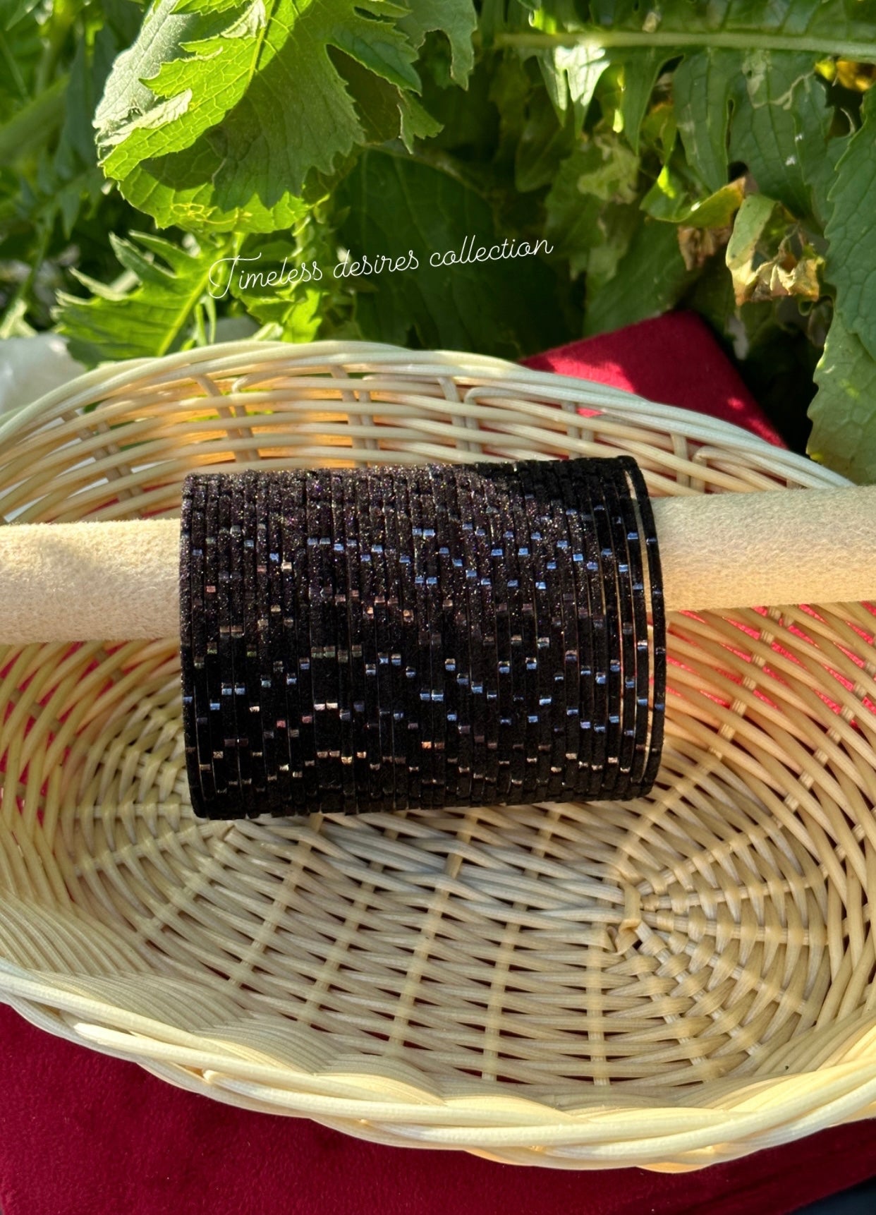 Black Plain velvet bangles pack of 36 bangles