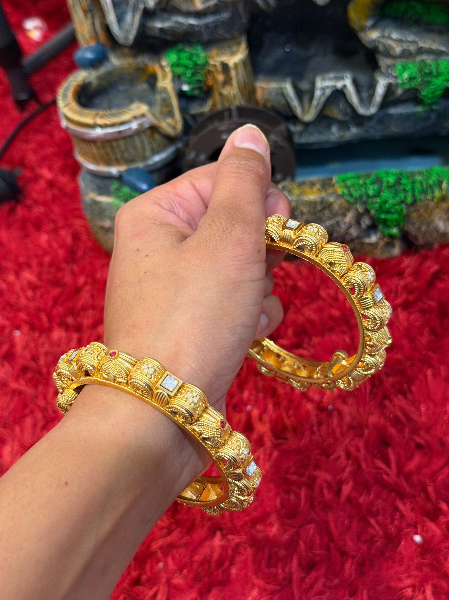 Gold plated Kangans - openable ( free size upto 2.8)