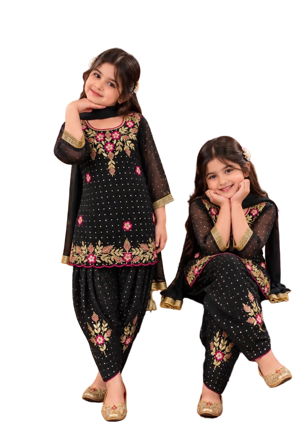 Premium Georgette suit on Gota Patti with handwork paired up with beautiful salwar and duppta in off Black colour