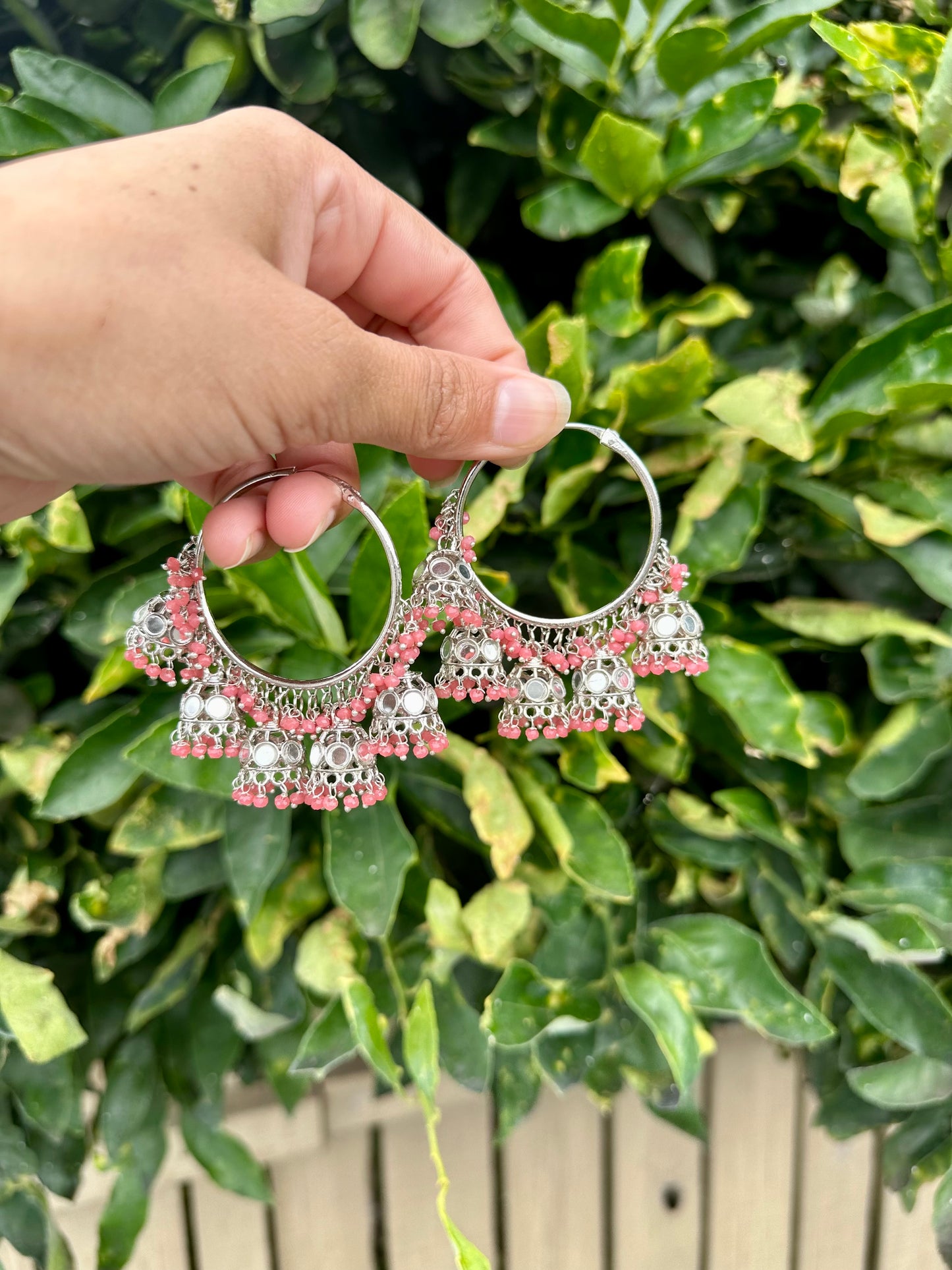 Carrot pink/peach jhumka waliya