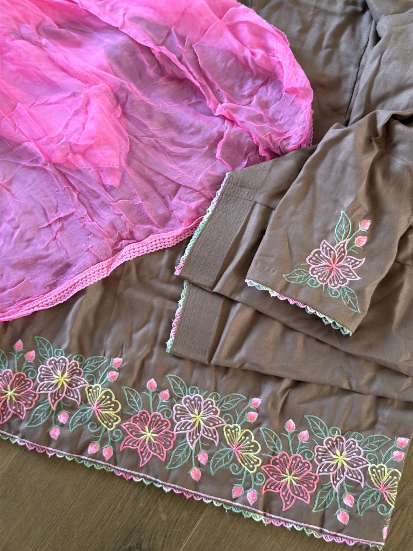 Pashmina work suit - code 228