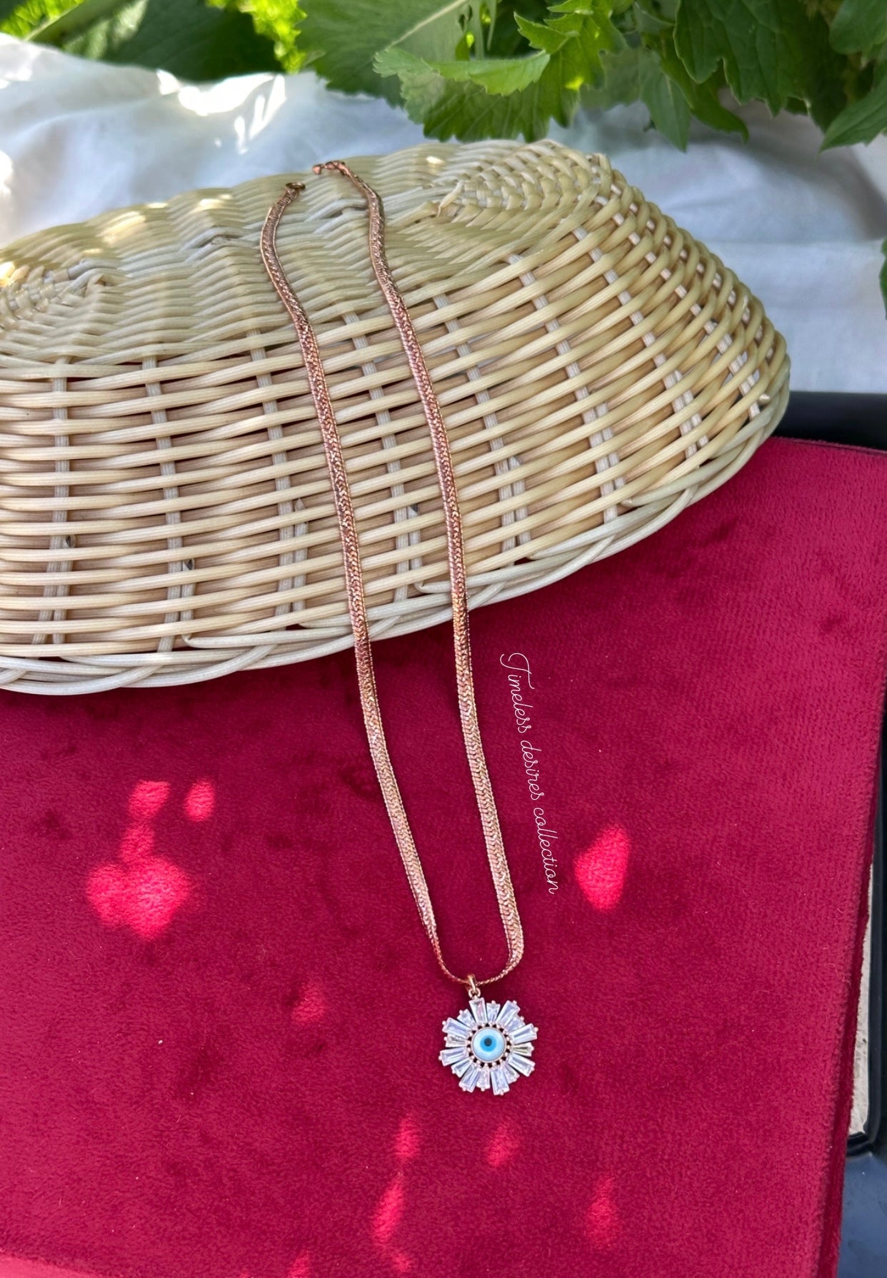Evil eye necklace in American diamond
