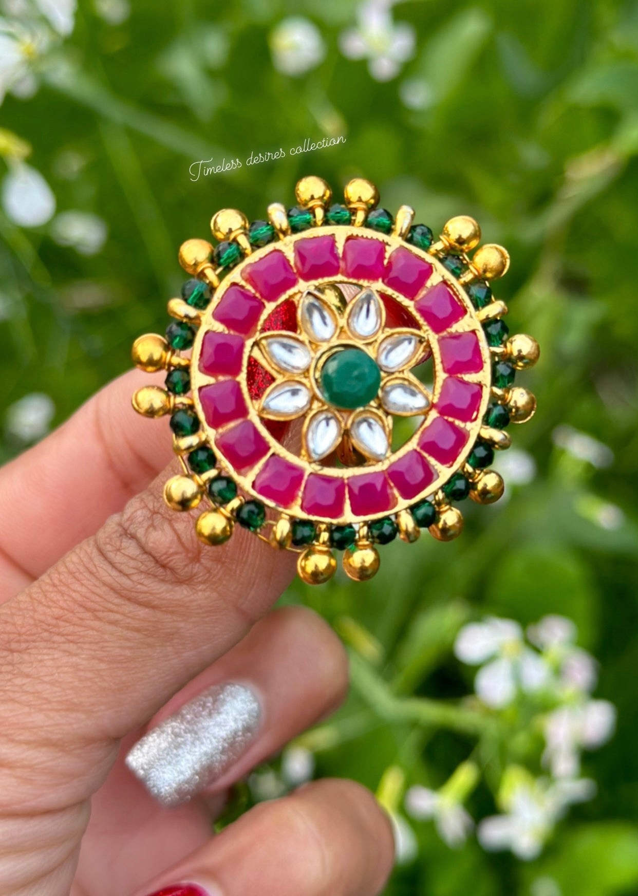 Multi coloured oversized ring