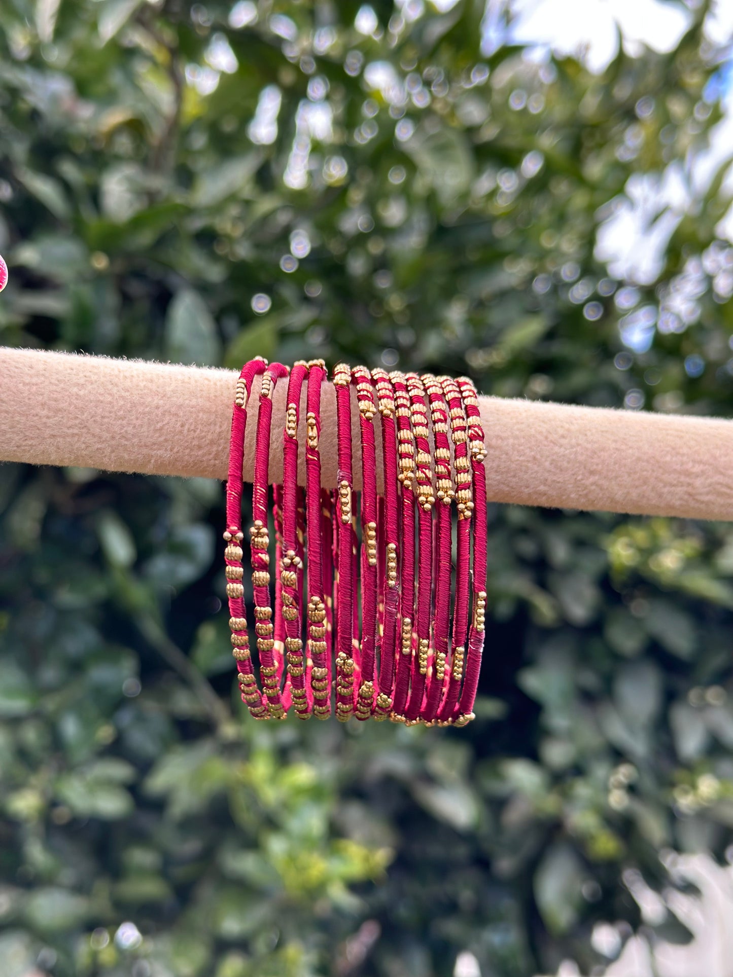 Maroon thread bangles