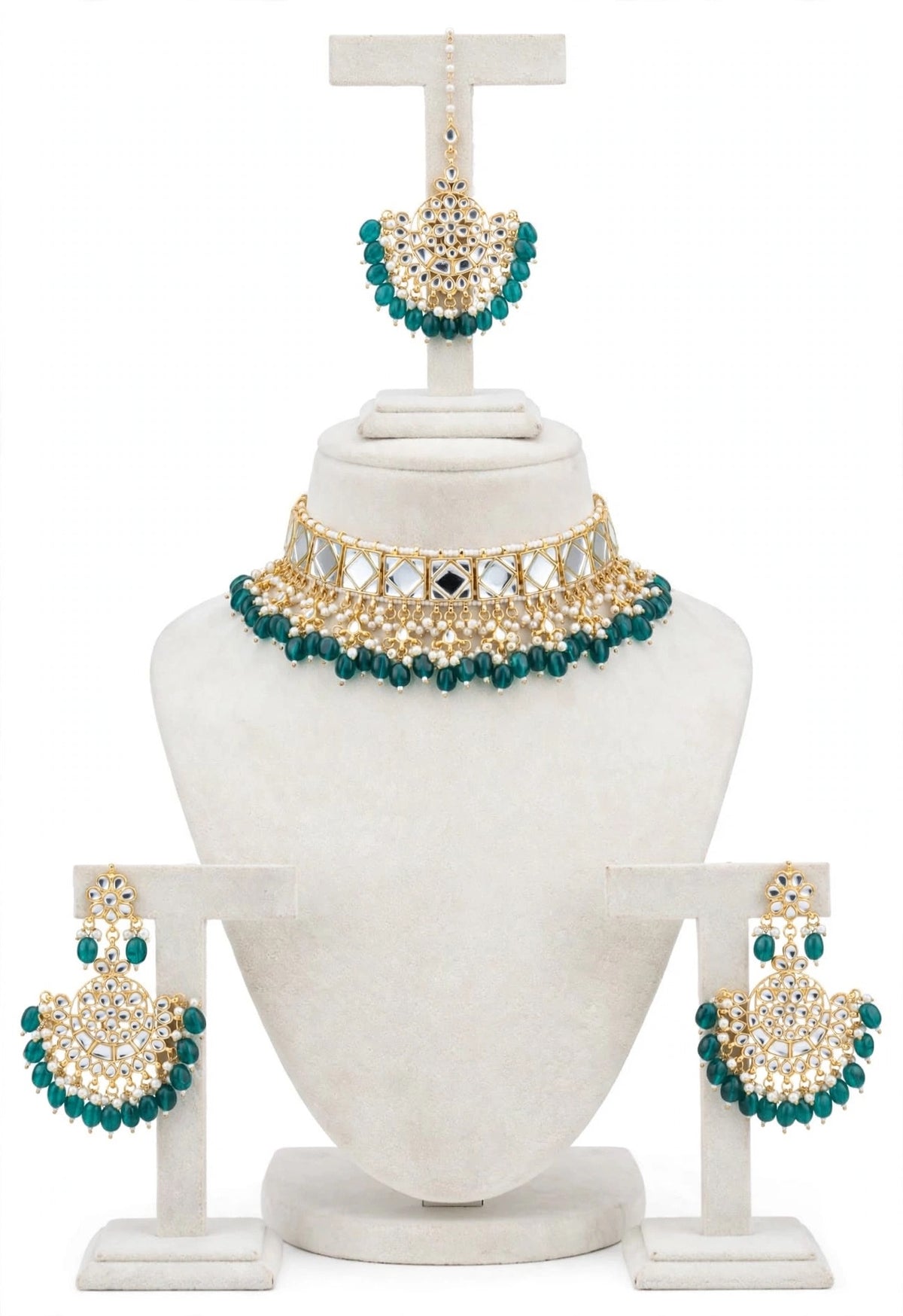 Peacock necklace/choker set in kundan ( high quality )- n43