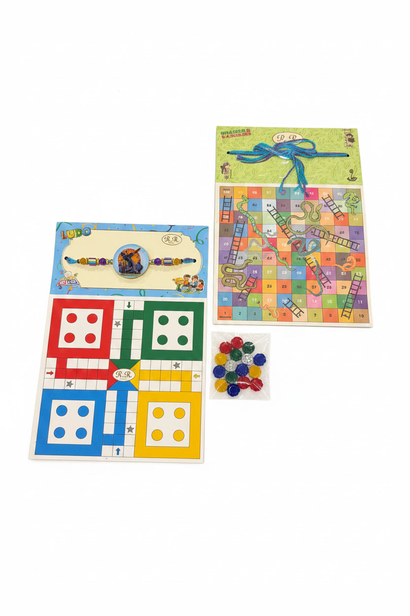 Game rakhi ( 2 games in one: Ludo and snack ladder ) Cricket - Code 404
