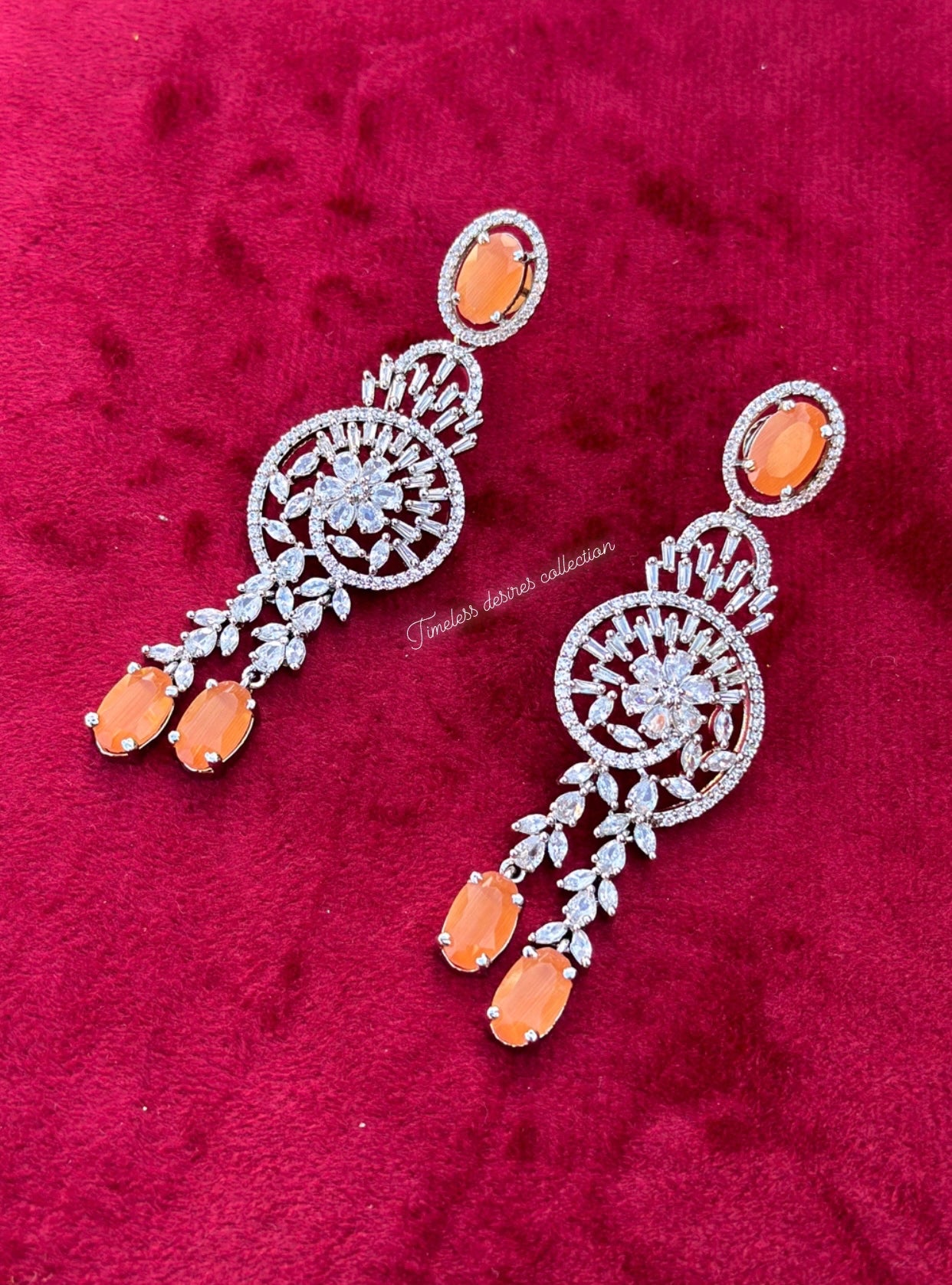 American diamond earrings ( statement PC )