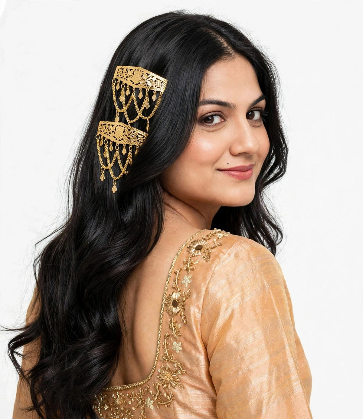 Gold plated hair clips - (Code:050)