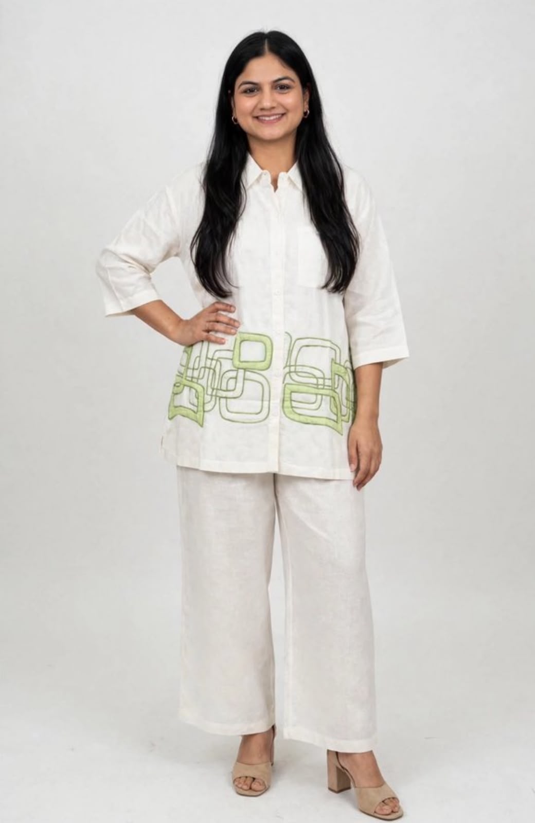 White Co-Ord in Cotton, Code; RE10