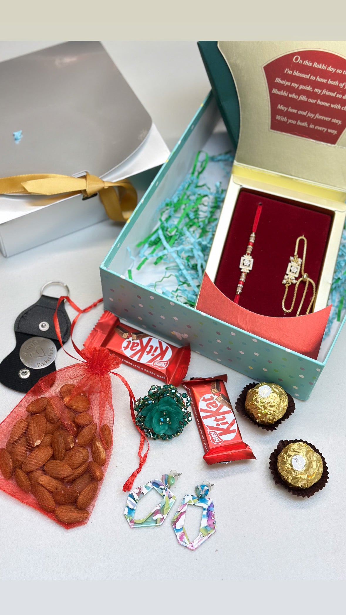 Couple ( Veera Bhabi ) Rakhi / Rakhdi Hamper Box - Premium box ( All in one )
