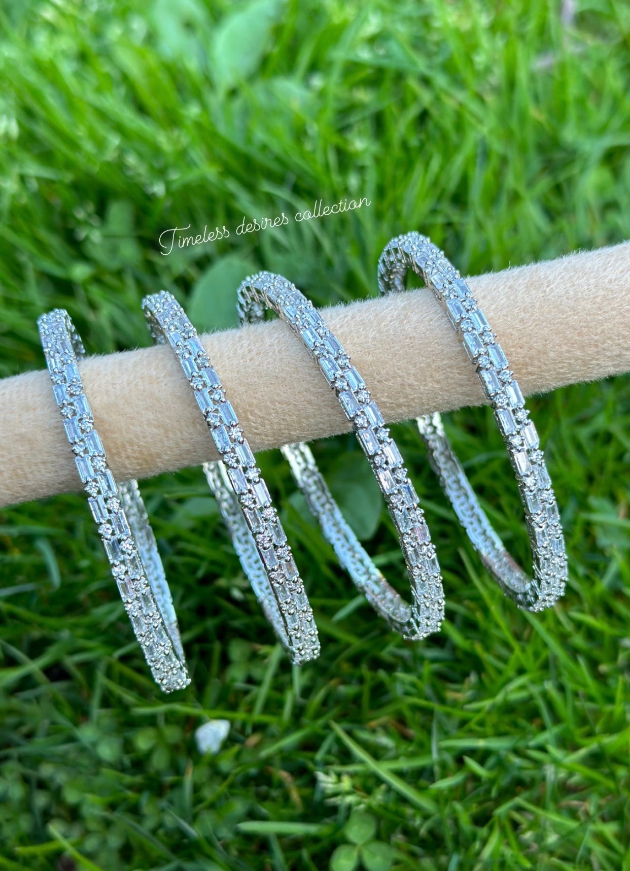 American diamond kangan / bangles in silver