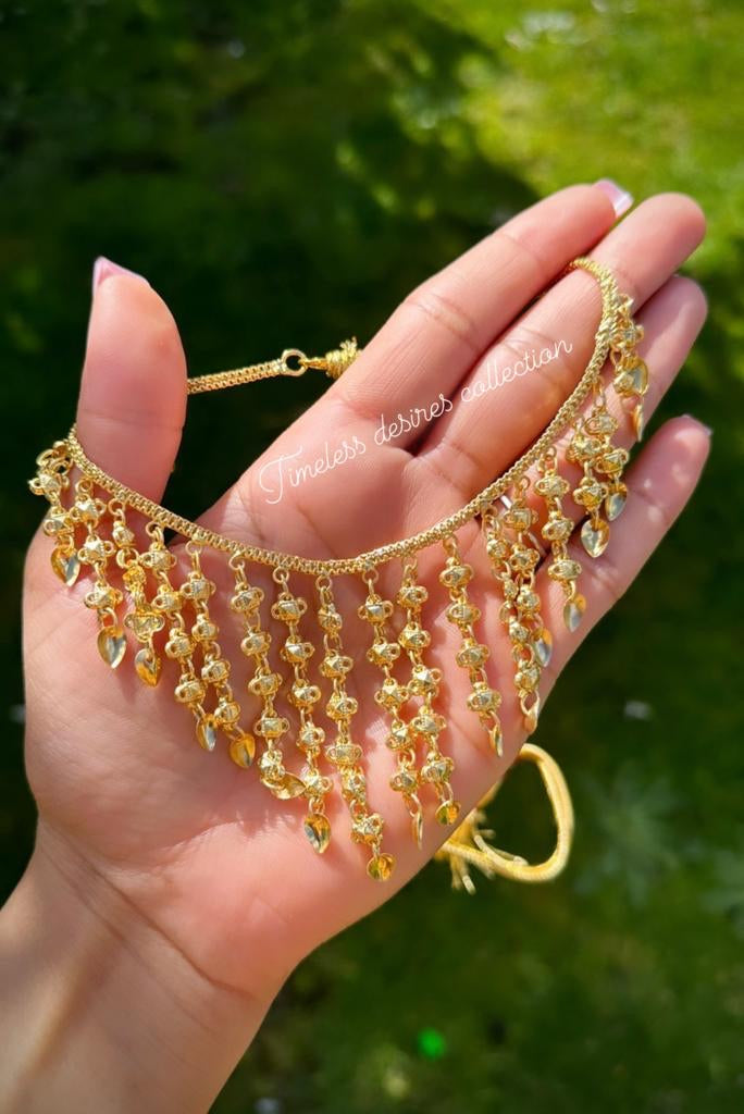 Gold Look Jhaalar Neckline in Punjabi Traditional Jewellery