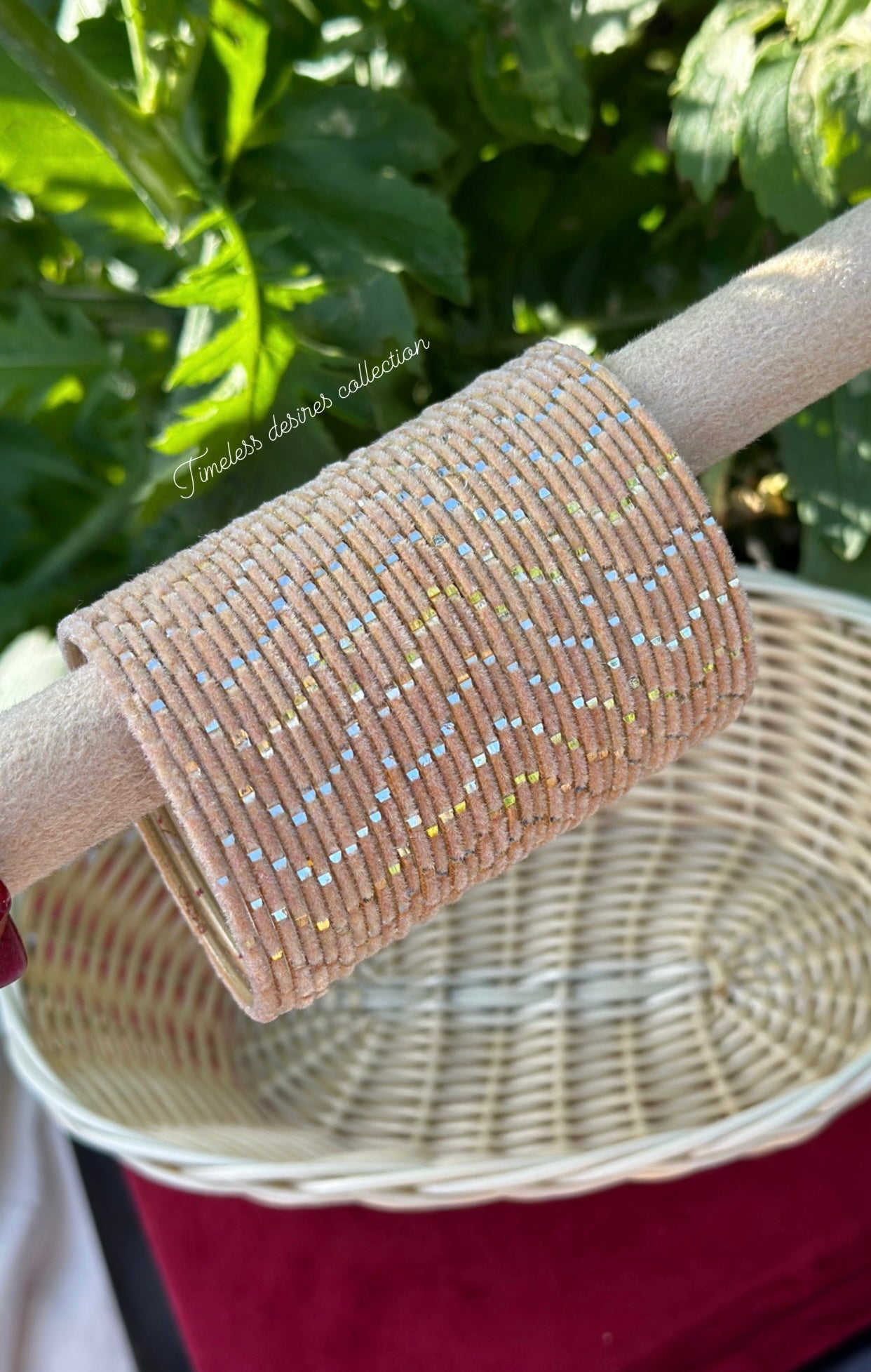 Light peach Plain velvet bangles pack of 36 bangles