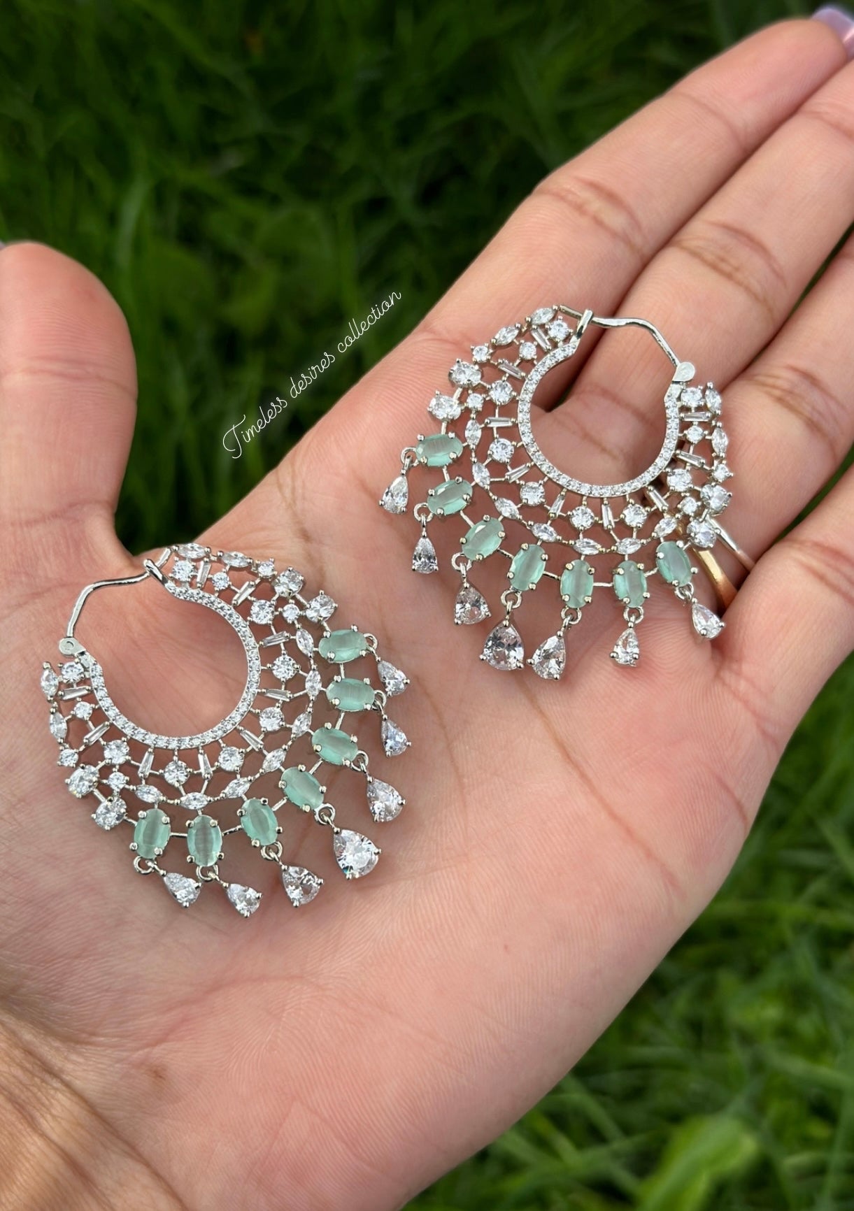 American Diamond waliya earrings ( Code: A2 )