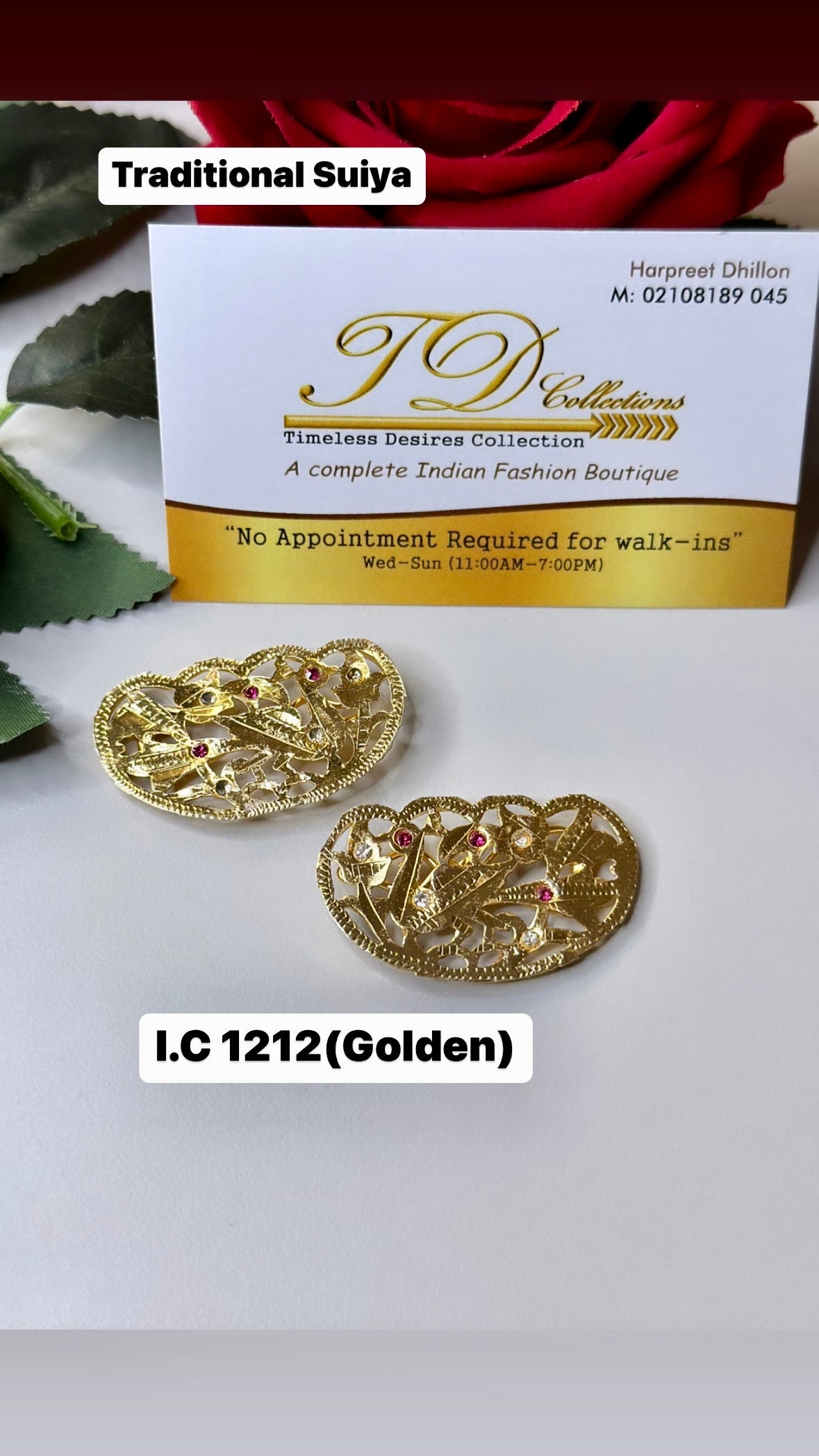 Golden Hair Pins ( Punjabi Traditional Suiya )