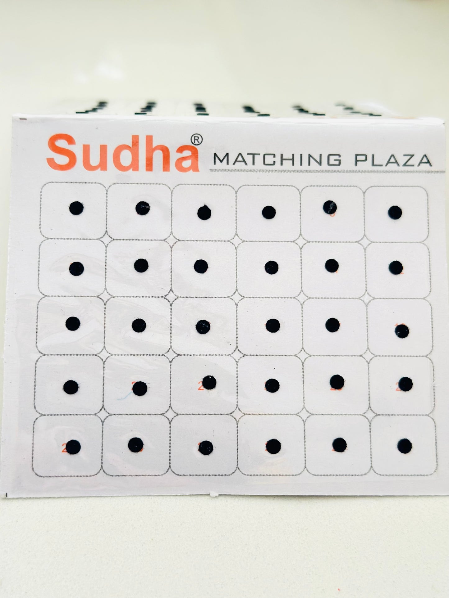Round shape small bindi card in Black colour
