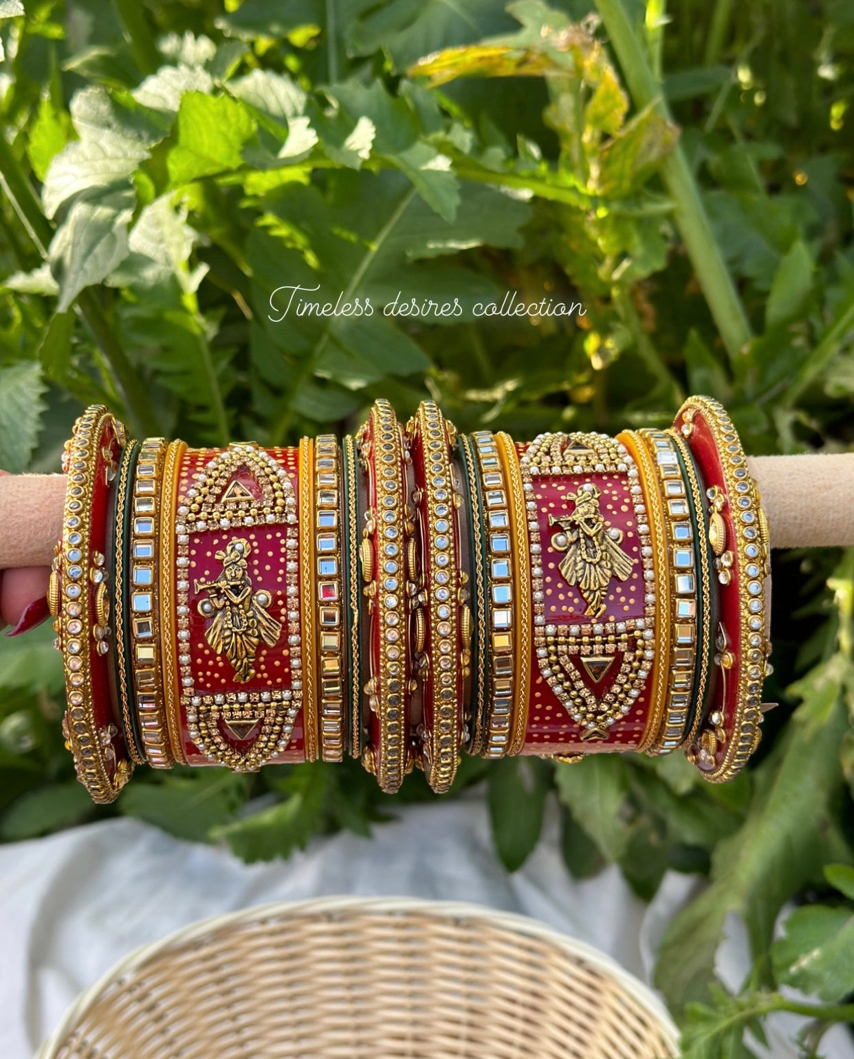 Rajwadi temple look Chooda Bangles ( set of both hands )