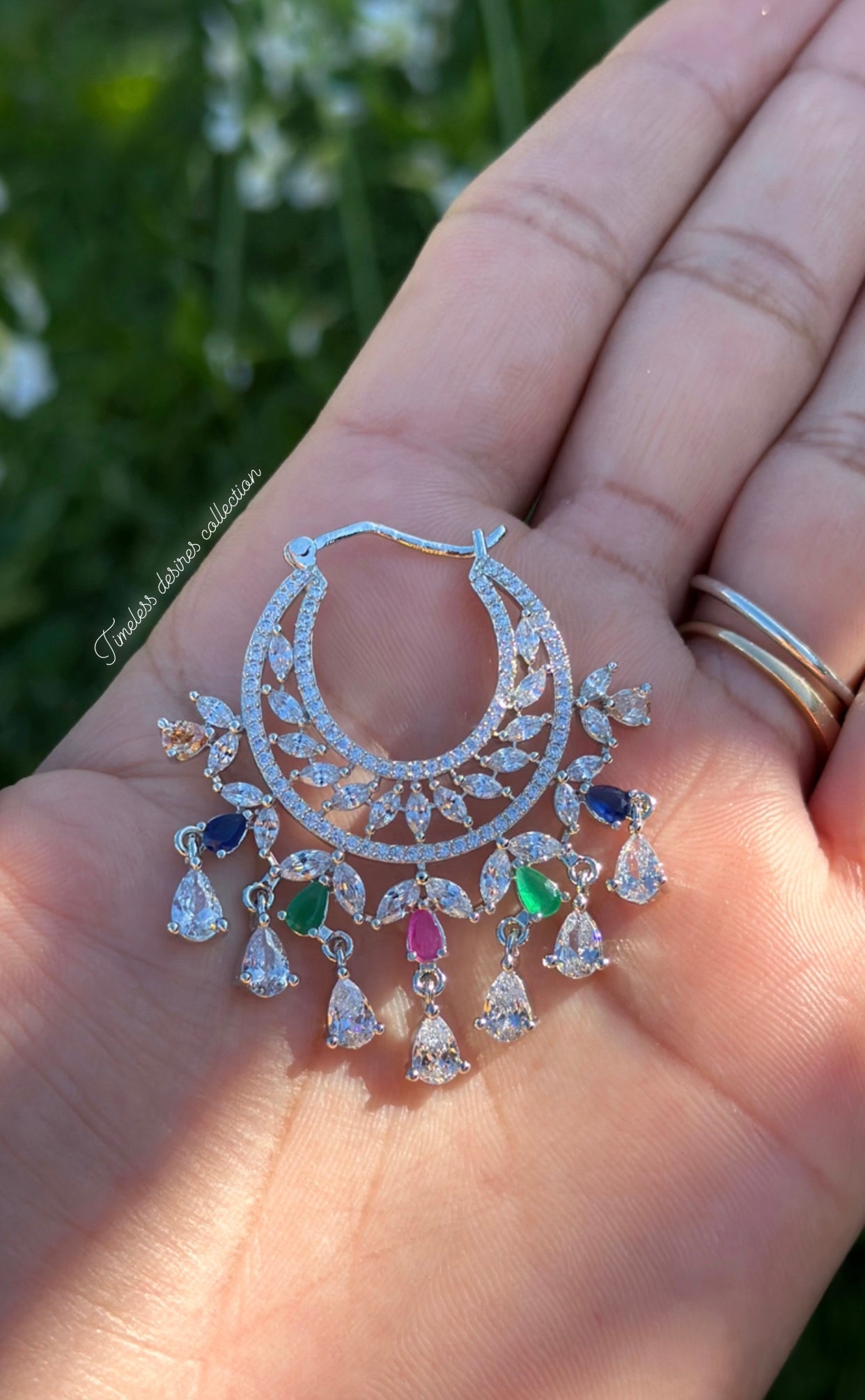 American Diamond waliya earrings ( Code: A4 )
