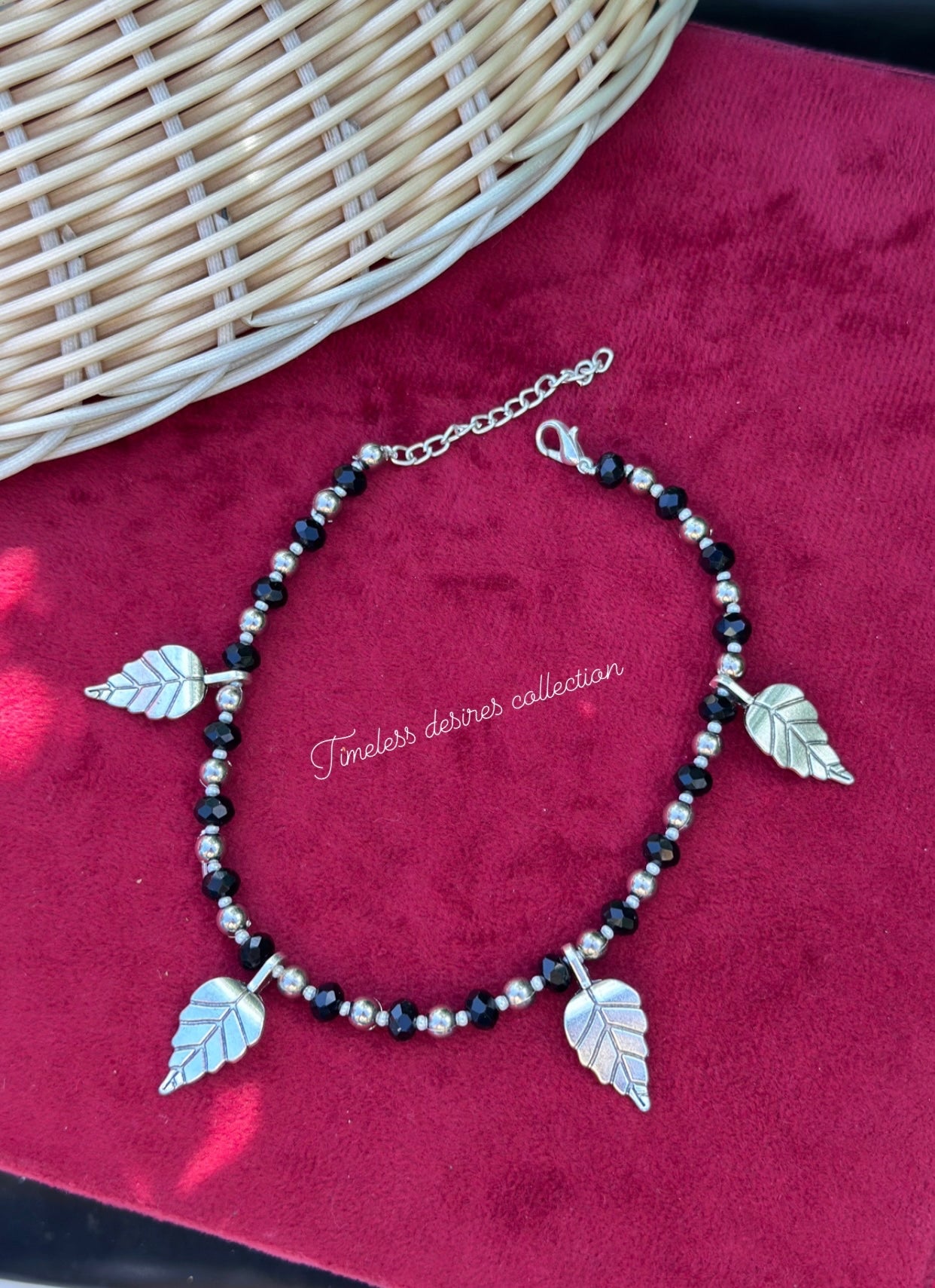 Black sleek anklet adult size