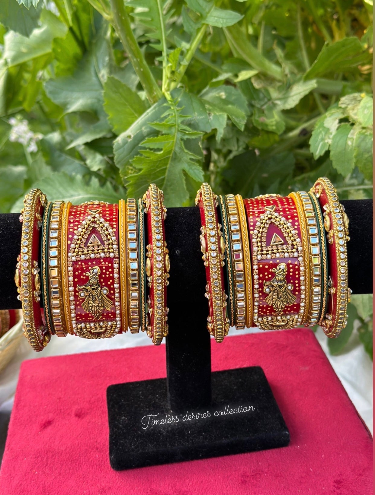 Rajwadi temple look Chooda Bangles ( set of both hands )