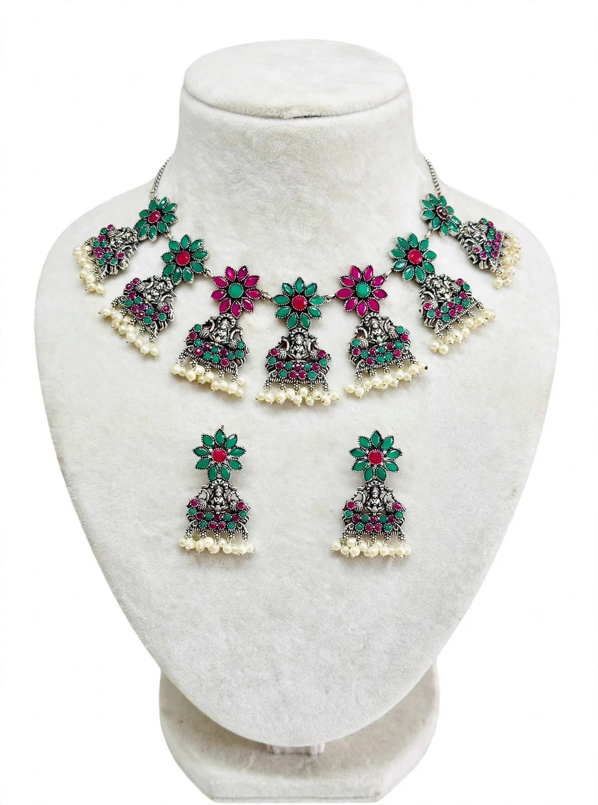 Oxidised necklace set with earrings