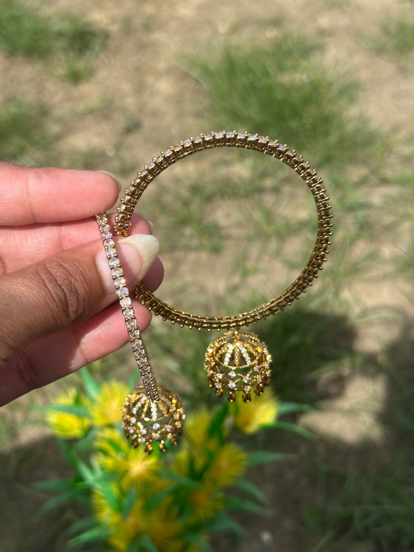 American diamond bangles with latkan (set of 2) B5