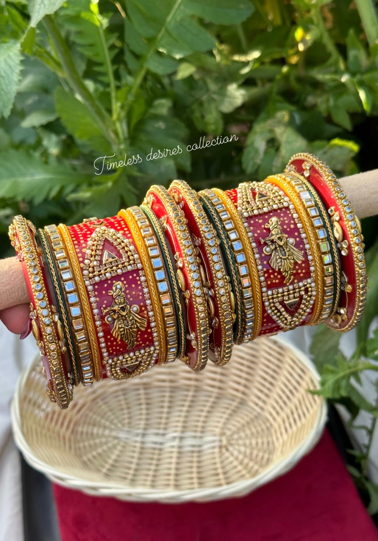 Rajwadi temple look Chooda Bangles ( set of both hands )
