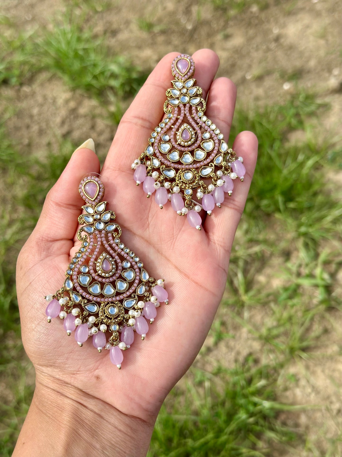Baby pink earrings- J18