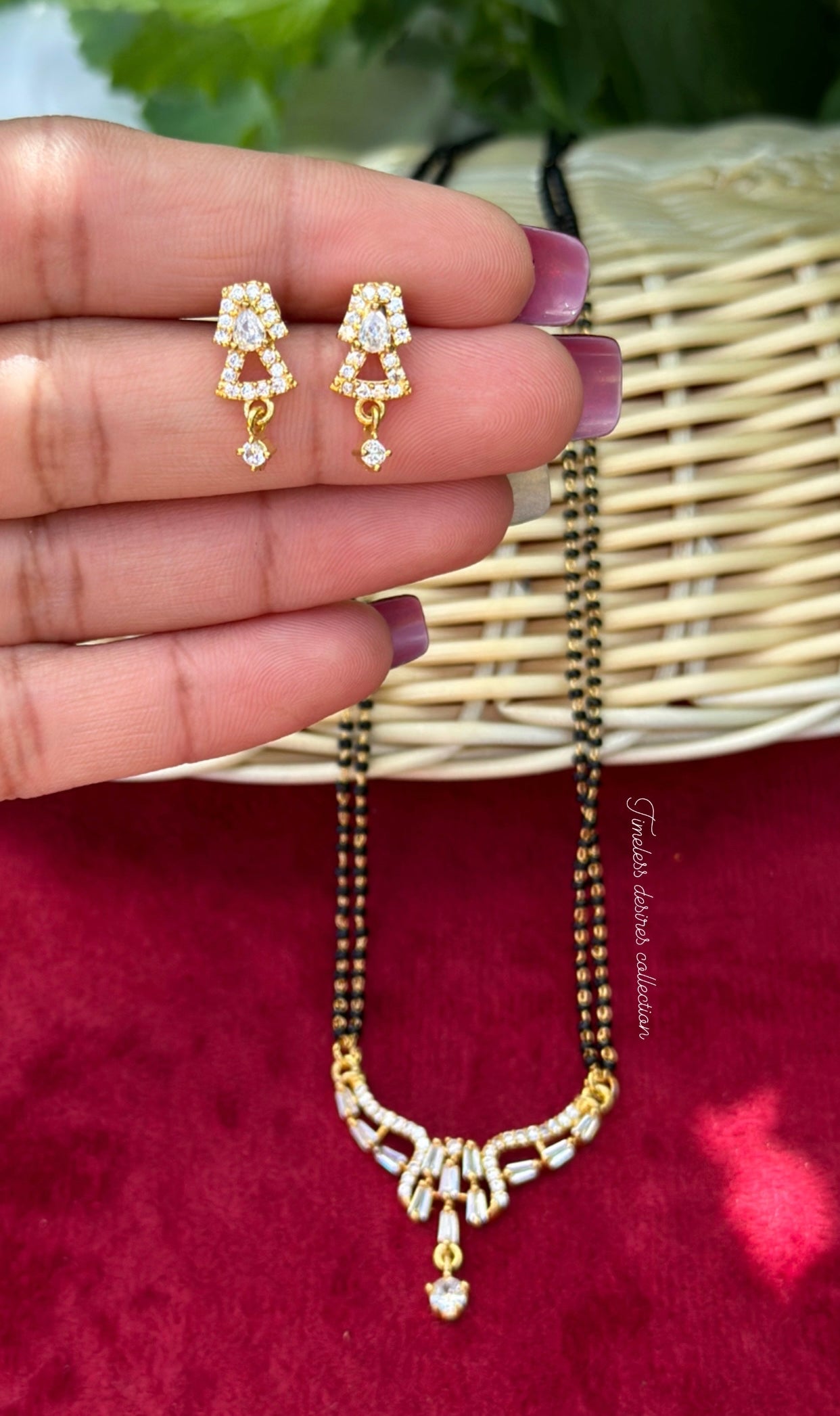 Mangalsutra necklace in American diamond