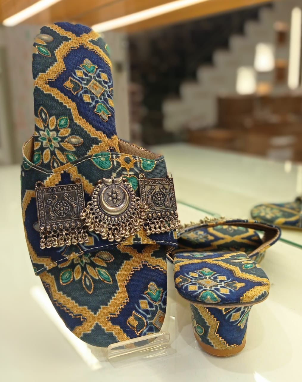 Blue Colour Kolapuri Chappal