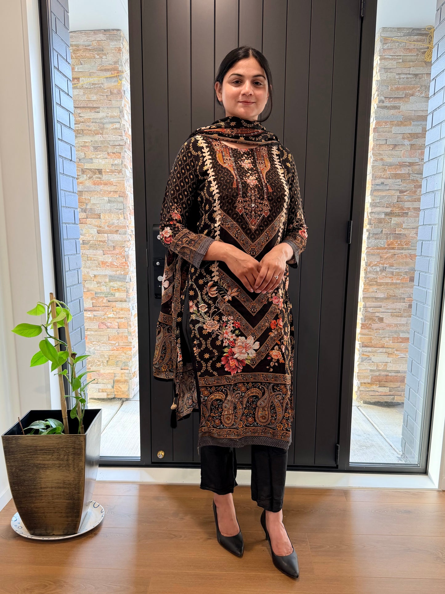 Readymade 3 piece handwork Partywear suit, Code: R13