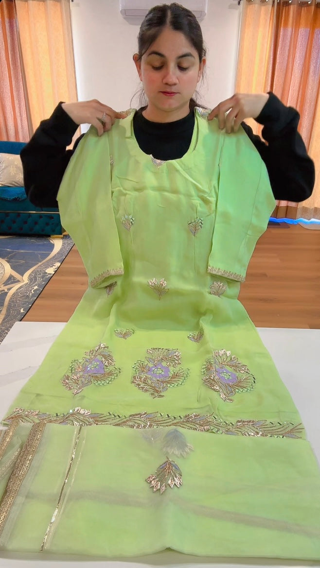 Pista Green Salwar suit with Gota pati - (Code: 712 )